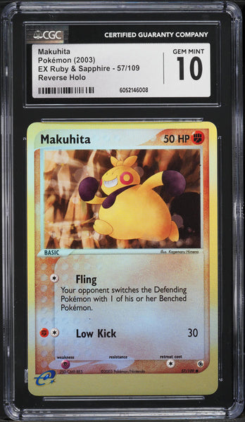 CGC 10 Makuhita Reverse Holo - Ruby & Sapphire