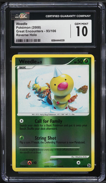 CGC 10 Weedle Reverse Holo - Great Encounters
