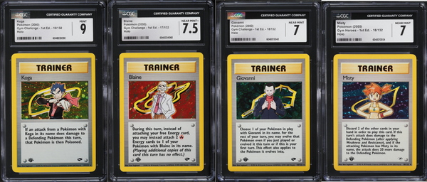 CGC 7-9 1st Edition Trainer Holos - Gym Heroes - Koga Blaine Giovanni Misty!