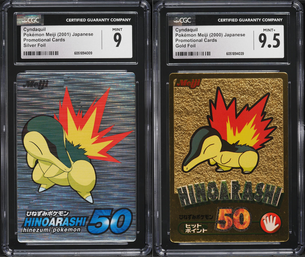 CGC 9 & 9.5 Cyndaquil Meiji Silver & Gold Promos