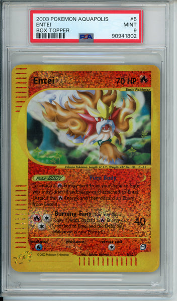 PSA 9 Entei Aquapolis BOX TOPPER