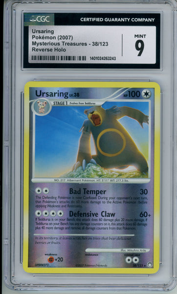 CGC 9 Ursaring Reverse Holo - Mysterious Treasures