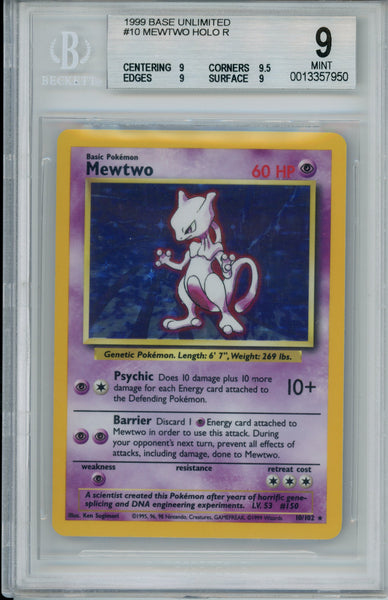 BGS 9 Mewtwo Base Set Unlimited