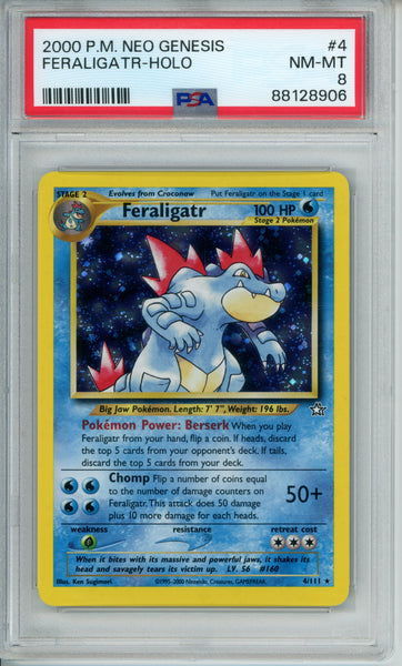 PSA 8 Feraligatr Neo Holo