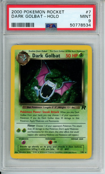 PSA 9 Dark Golbat Holo - Team Rocket Unlimited