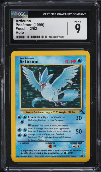 CGC 9 Articuno Fossil Holo - Unlimited